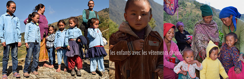 Saano kosheli, petits cadeaux, uniformes scolaires, distribution vêtements chauds aux enfants